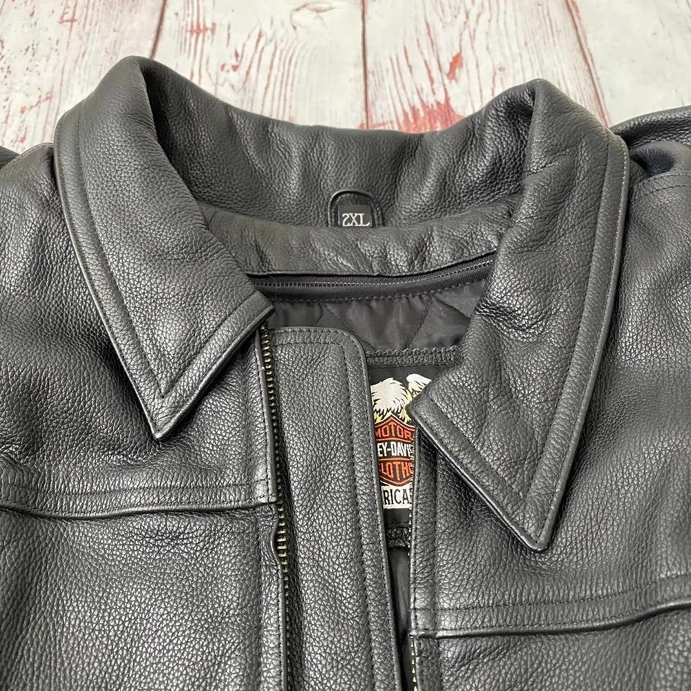 Harley-Davidson Old Forge Leather Motorcycle Jacket - 2XL - Picture 8 of 12